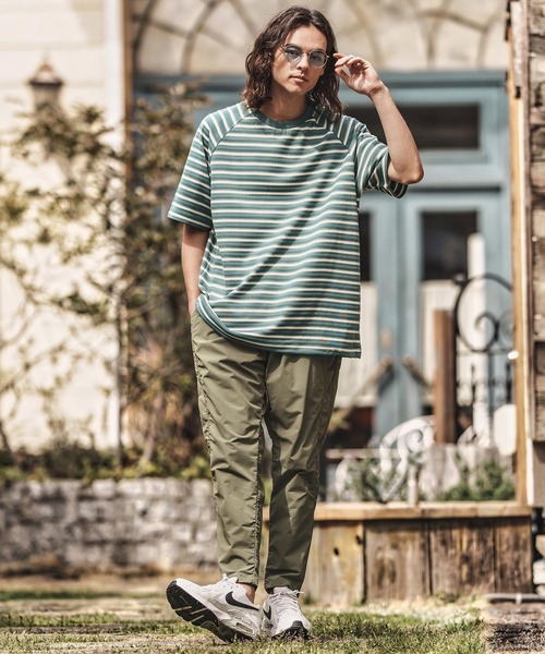 CAMBIO(カンビオ)の「mt9663-ボーダースピンドルTシャツ(Tシャツ/カットソー・メンズ・グリーン/ブラック/ベージュ・M/L/XL)」の17枚目の写真