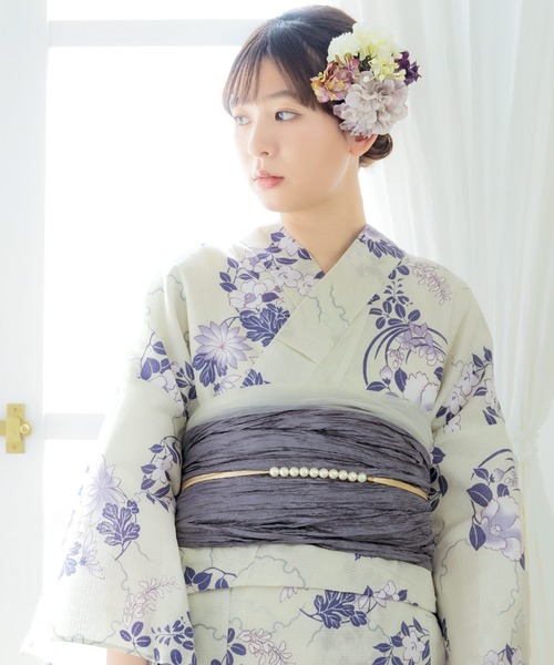 kimonomachi（キモノマチ）の「レディース 浴衣 2点セット(綿浴衣+しわ