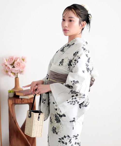 kimonomachi（キモノマチ）の「レディース 浴衣 2点セット(綿浴衣+しわ