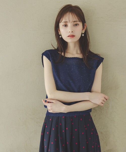 TOCCA（トッカ）の「SUMMER STARS PULLOVER プルオーバー（ニット/セーター・レディース・ネイビー系/アイボリー系・SMALL/MEDIUM）」の3枚目の写真