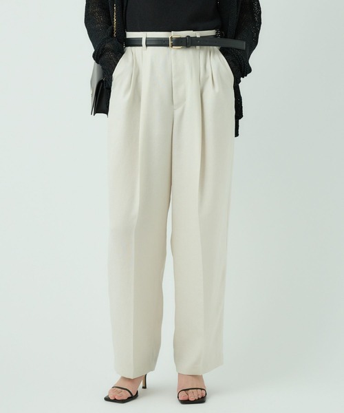 Chaos（カオス）の「Chaos(カオス)/アイアスロータパンツ【セットアップ可】（スラックス・レディース・ネイビー/ライトベージュ/チャコール・38/36）」の3枚目の写真