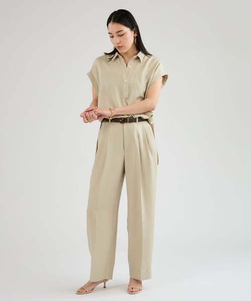 Chaos（カオス）の「Chaos(カオス)/アイアスロータパンツ【セットアップ可】（スラックス・レディース・ネイビー/ライトベージュ/チャコール・38/36）」の7枚目の写真