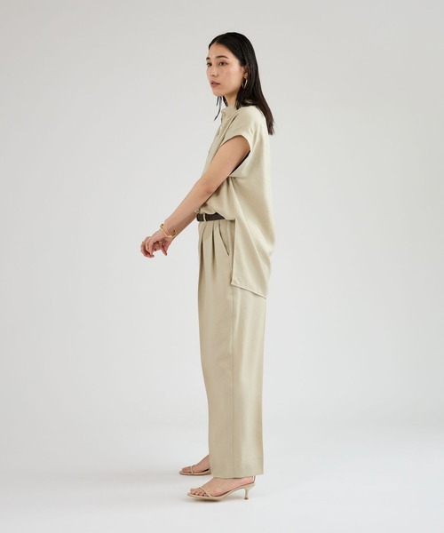 Chaos（カオス）の「Chaos(カオス)/アイアスロータパンツ【セットアップ可】（スラックス・レディース・ネイビー/ライトベージュ/チャコール・38/36）」の8枚目の写真