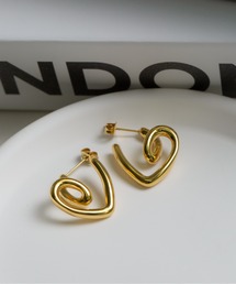 ゴールド ツイストデザイン ピアス K18 ツイスト ピアス フープピアス K18ゴールド 18k 18金 地金