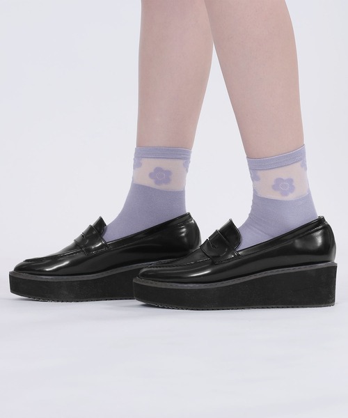 MARY QUANT（マリークワント）の「シアーミックスデイジー ソックス（ソックス/靴下・レディース・ネイビー/パープル/ホワイト/ライトブルー/ブラック・FREE）」の5枚目の写真