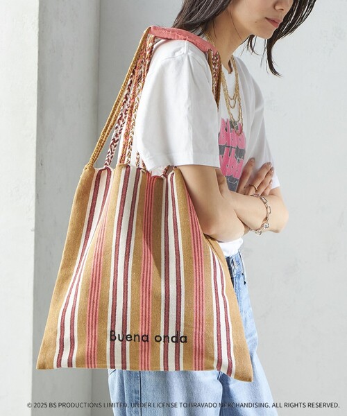 SHIPS（シップス）の「RAMESHWARI: ハンモック バッグ（トートバッグ・レディース・グリーン/ピンク系/ブラウン・ONE SIZE）」の3枚目の写真