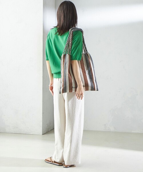 SHIPS（シップス）の「RAMESHWARI: ハンモック バッグ（トートバッグ・レディース・グリーン/ピンク系/ブラウン・ONE SIZE）」の8枚目の写真