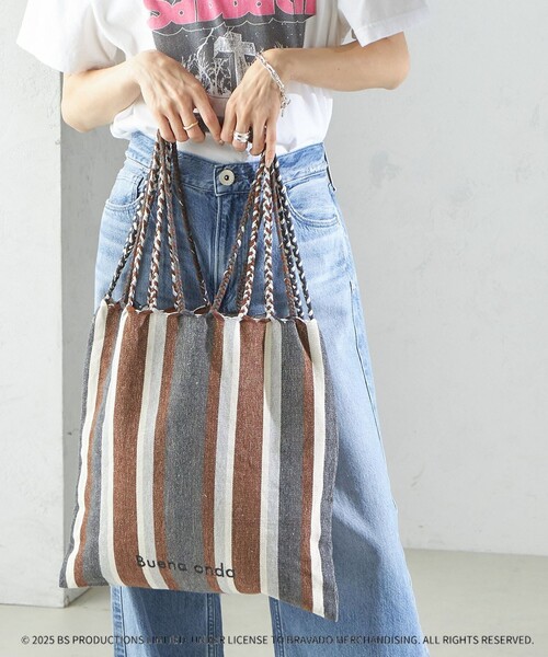 SHIPS（シップス）の「RAMESHWARI: ハンモック バッグ（トートバッグ・レディース・グリーン/ピンク系/ブラウン・ONE SIZE）」の11枚目の写真