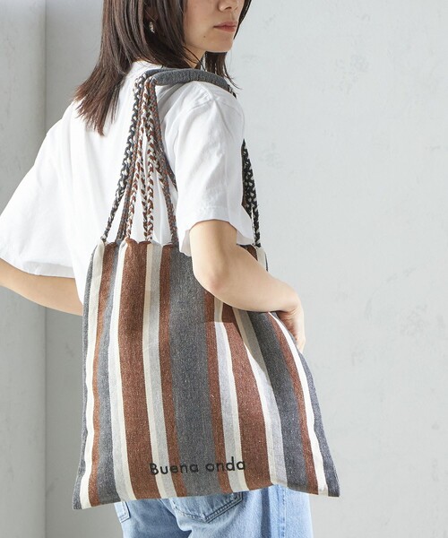 SHIPS（シップス）の「RAMESHWARI: ハンモック バッグ（トートバッグ・レディース・グリーン/ピンク系/ブラウン・ONE SIZE）」の12枚目の写真