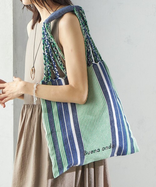 SHIPS（シップス）の「RAMESHWARI: ハンモック バッグ（トートバッグ・レディース・グリーン/ピンク系/ブラウン・ONE SIZE）」の18枚目の写真