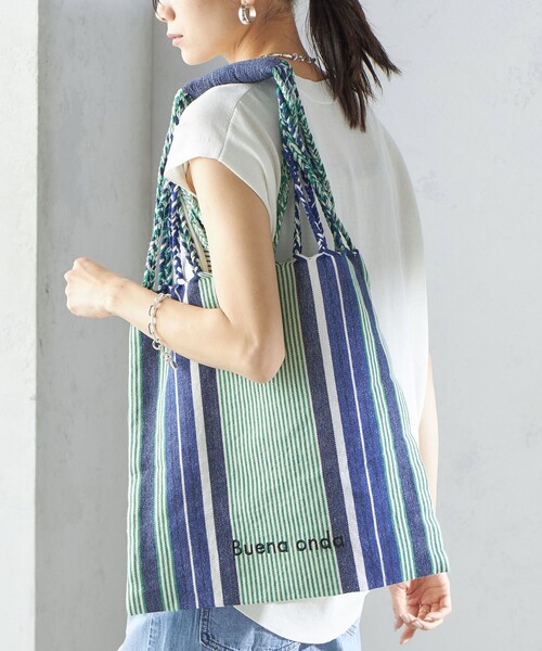 SHIPS（シップス）の「RAMESHWARI: ハンモック バッグ（トートバッグ・レディース・グリーン/ピンク系/ブラウン・ONE SIZE）」の21枚目の写真