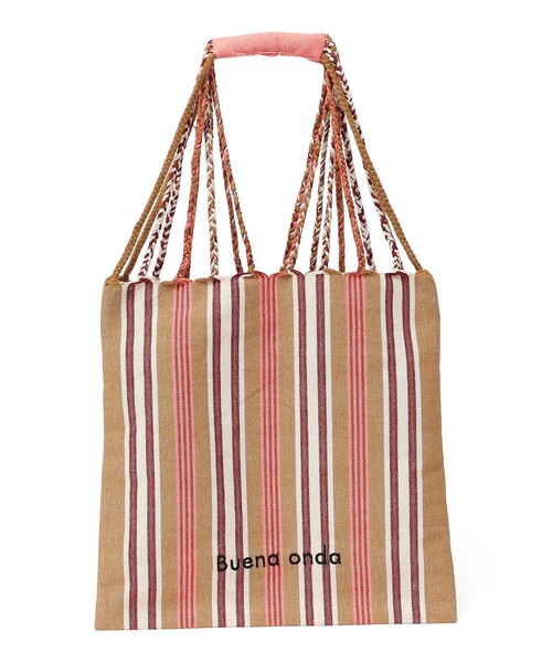 SHIPS（シップス）の「RAMESHWARI: ハンモック バッグ（トートバッグ・レディース・グリーン/ピンク系/ブラウン・ONE SIZE）」の4枚目の写真