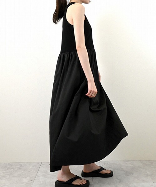 STYLEBLOCK（スタイルブロック）の「リブ×タフタドッキングアメスリワンピース（ワンピース・レディース・ブラック/ホワイト系その他・M）」の5枚目の写真
