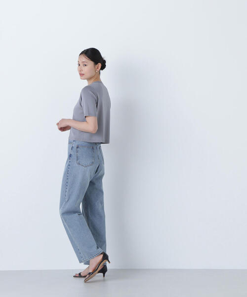 NATURAL BEAUTY BASIC(ナチュラルビューティーベーシック)の「◇【WEB限定カラー:ラベンダー】シルクブレンドカーディガン半袖(カーディガン/ボレロ・レディース・ラベンダー/ブルー/オフホワイト/グレー/ブラウン/ネイビー・FREE)」の7枚目の写真