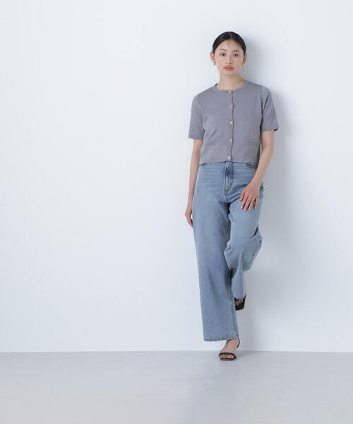 NATURAL BEAUTY BASIC(ナチュラルビューティーベーシック)の「◇【WEB限定カラー:ラベンダー】シルクブレンドカーディガン半袖(カーディガン/ボレロ・レディース・ラベンダー/ブルー/オフホワイト/グレー/ブラウン/ネイビー・FREE)」の9枚目の写真