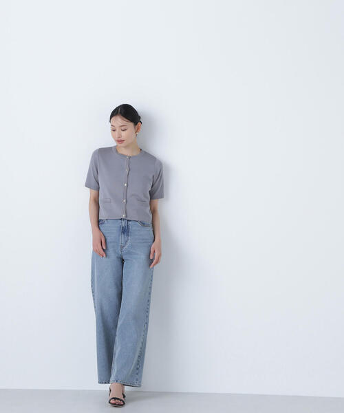 NATURAL BEAUTY BASIC(ナチュラルビューティーベーシック)の「◇【WEB限定カラー:ラベンダー】シルクブレンドカーディガン半袖(カーディガン/ボレロ・レディース・ラベンダー/ブルー/オフホワイト/グレー/ブラウン/ネイビー・FREE)」の11枚目の写真