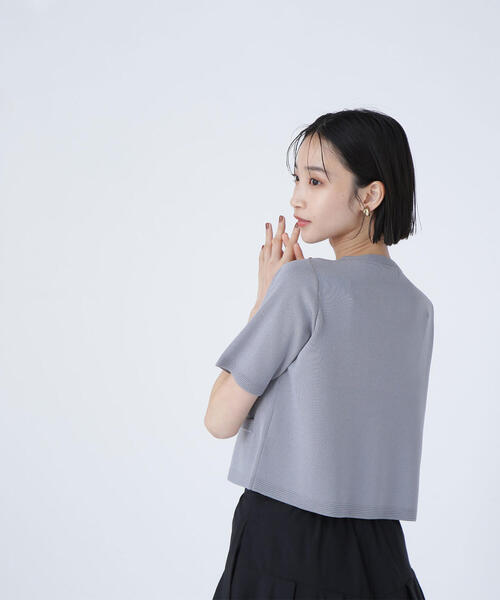 NATURAL BEAUTY BASIC(ナチュラルビューティーベーシック)の「◇【WEB限定カラー:ラベンダー】シルクブレンドカーディガン半袖(カーディガン/ボレロ・レディース・ラベンダー/ブルー/オフホワイト/グレー/ブラウン/ネイビー・FREE)」の14枚目の写真