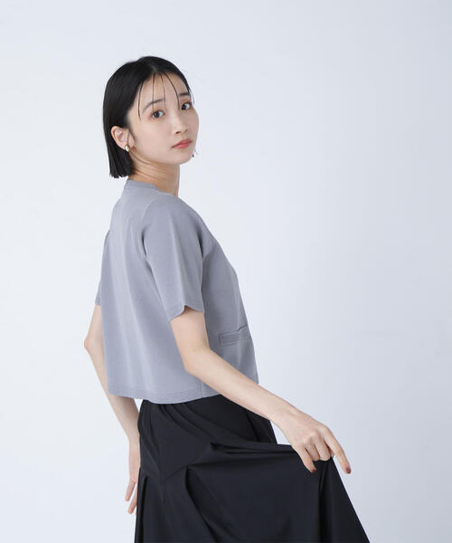 NATURAL BEAUTY BASIC(ナチュラルビューティーベーシック)の「◇【WEB限定カラー:ラベンダー】シルクブレンドカーディガン半袖(カーディガン/ボレロ・レディース・ラベンダー/ブルー/オフホワイト/グレー/ブラウン/ネイビー・FREE)」の15枚目の写真