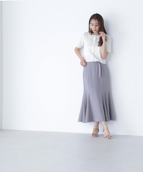 NATURAL BEAUTY BASIC(ナチュラルビューティーベーシック)の「◇【WEB限定カラー:ラベンダー】シルクブレンドカーディガン半袖(カーディガン/ボレロ・レディース・ラベンダー/ブルー/オフホワイト/グレー/ブラウン/ネイビー・FREE)」の19枚目の写真