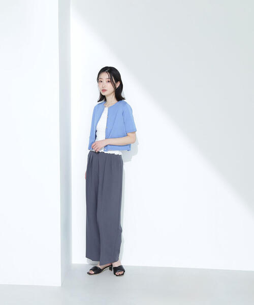 シルクブレンドカーディガン半袖 NATURAL BEAUTY BASIC｜シルクブレンドカーディガン半袖