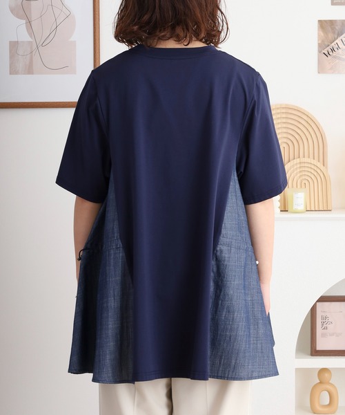 BRODIAEA（ブローディア）の「BRODIAEA ダンガリー切替チュニックカットソー（チュニック・レディース・ブラック/ネイビー・40）」の13枚目の写真