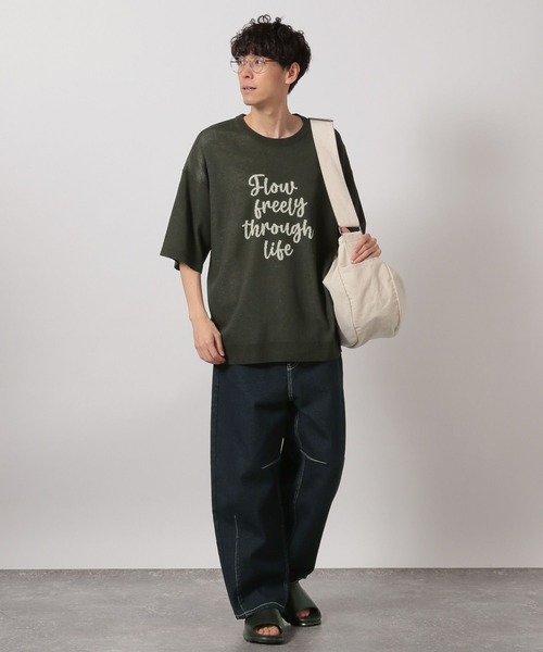 LAKOLE(ラコレ)の「サマーニットロゴT / 491568(ニット/セーター・メンズ・アイボリー/ブラック/レッド・MEDIUM/LARGE)」の13枚目の写真