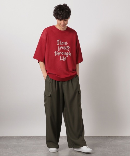 LAKOLE(ラコレ)の「サマーニットロゴT / 491568(ニット/セーター・メンズ・アイボリー/ブラック/レッド・MEDIUM/LARGE)」の17枚目の写真