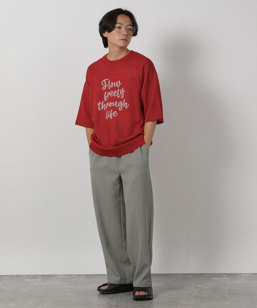 LAKOLE(ラコレ)の「サマーニットロゴT / 491568(ニット/セーター・メンズ・アイボリー/ブラック/レッド・MEDIUM/LARGE)」の18枚目の写真