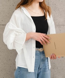 楊柳袖ボリュームシャツ