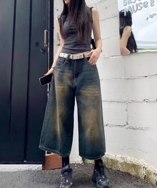 VIBGYOR(ヴィブジョー)の「【LAMPOON】ブリーチデニムハーフパンツ(デニムパンツ・レディース・ブルー/その他1・MEDIUM/LARGE/SMALL)」の6枚目の写真