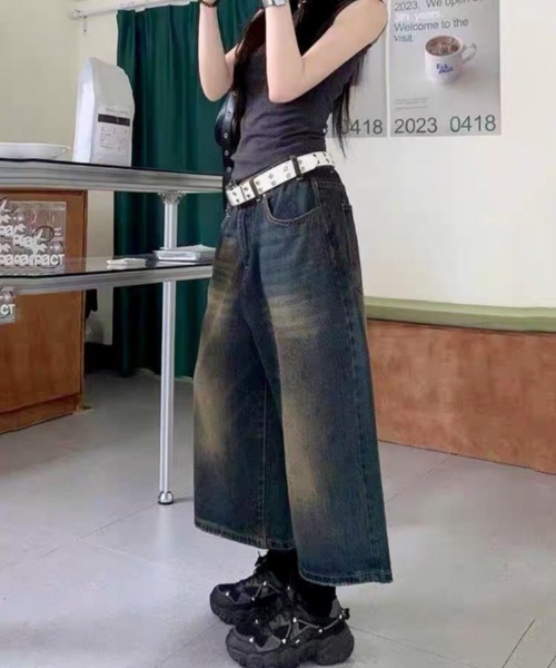 VIBGYOR(ヴィブジョー)の「【LAMPOON】ブリーチデニムハーフパンツ(デニムパンツ・レディース・ブルー/その他1・MEDIUM/LARGE/SMALL)」の7枚目の写真