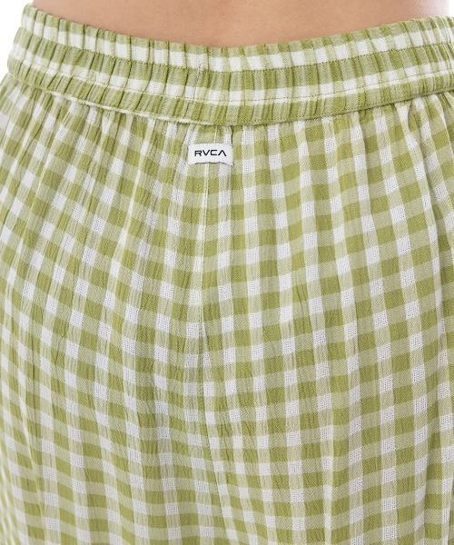RVCA（ルーカ）の「RVCA レディース NEW YUME WIDE ロングパンツ 【2025年春夏モデル】/ルーカウエストゴムチェック柄ワイドパンツ（その他パンツ・レディース・グリーン系その他・SMALL/MEDIUM/LARGE）」の5枚目の写真