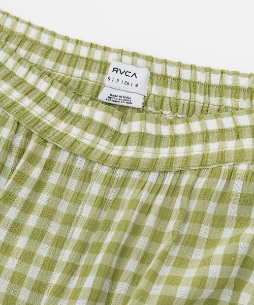 RVCA（ルーカ）の「RVCA レディース NEW YUME WIDE ロングパンツ 【2025年春夏モデル】/ルーカウエストゴムチェック柄ワイドパンツ（その他パンツ・レディース・グリーン系その他・SMALL/MEDIUM/LARGE）」の6枚目の写真