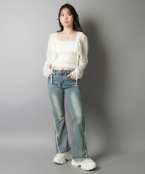 SPINNS(スピンズ)の「カップ付きキャミソール/小花柄/レース(キャミソール・レディース・アイボリー・ONESIZE)」の8枚目の写真