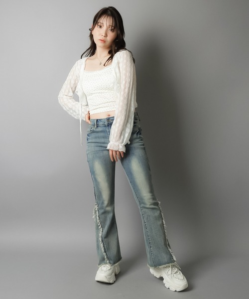 SPINNS(スピンズ)の「カップ付きキャミソール/小花柄/レース(キャミソール・レディース・アイボリー・ONESIZE)」の10枚目の写真