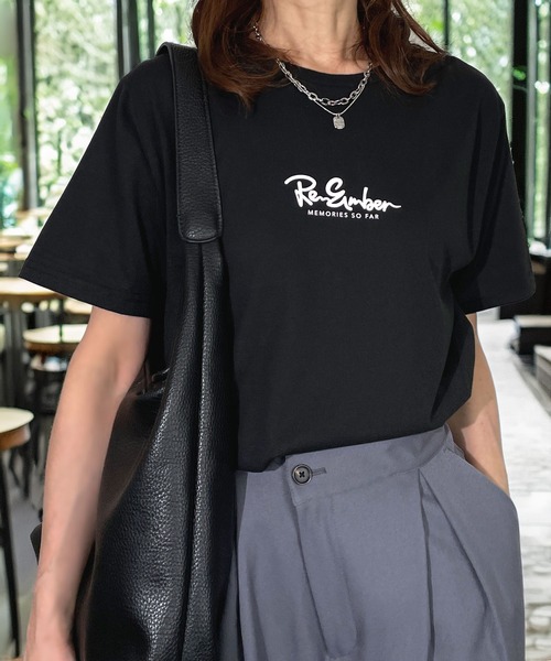 Candlestick(キャンドルスティック)の「限定 プチプラ ワンポイント レギュラー シルエット 半袖 T(Tシャツ/カットソー・レディース・アイボリー/ホワイト系1/オリーブ/ブラック系2/ベージュ系1/ダルブルー系1/スミクロ/ネイビー/ブラック系1/ブラック系3/ベージュ系2/ダルブルー系2・M/L/LL)」の5枚目の写真