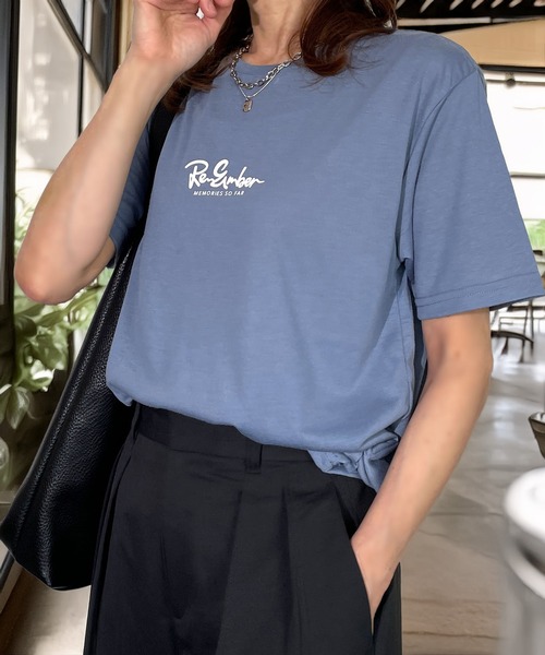 Candlestick(キャンドルスティック)の「限定 プチプラ ワンポイント レギュラー シルエット 半袖 T(Tシャツ/カットソー・レディース・アイボリー/ホワイト系1/オリーブ/ブラック系2/ベージュ系1/ダルブルー系1/スミクロ/ネイビー/ブラック系1/ブラック系3/ベージュ系2/ダルブルー系2・M/L/LL)」の15枚目の写真