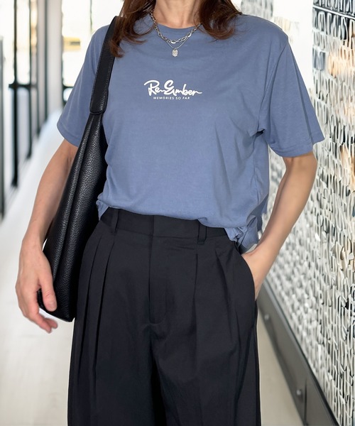 Candlestick(キャンドルスティック)の「限定 プチプラ ワンポイント レギュラー シルエット 半袖 T(Tシャツ/カットソー・レディース・アイボリー/ホワイト系1/オリーブ/ブラック系2/ベージュ系1/ダルブルー系1/スミクロ/ネイビー/ブラック系1/ブラック系3/ベージュ系2/ダルブルー系2・M/L/LL)」の16枚目の写真