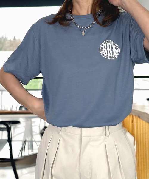 Candlestick(キャンドルスティック)の「限定 プチプラ ワンポイント レギュラー シルエット 半袖 T(Tシャツ/カットソー・レディース・アイボリー/ホワイト系1/オリーブ/ブラック系2/ベージュ系1/ダルブルー系1/スミクロ/ネイビー/ブラック系1/ブラック系3/ベージュ系2/ダルブルー系2・M/L/LL)」の19枚目の写真