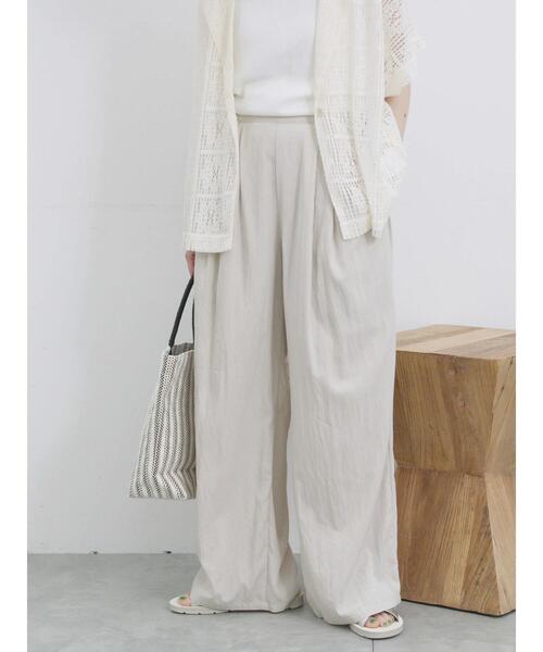 Samansa Mos2 blue（サマンサモスモスブルー）の「【接触冷感】タックワイドパンツ（その他パンツ・レディース・ライトベージュ/ブラック/ネイビー/ピンク・F）」の8枚目の写真