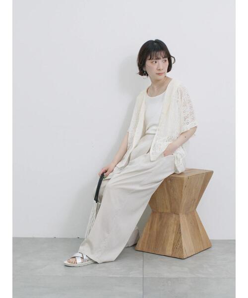 Samansa Mos2 blue（サマンサモスモスブルー）の「【接触冷感】タックワイドパンツ（その他パンツ・レディース・ライトベージュ/ブラック/ネイビー/ピンク・F）」の14枚目の写真