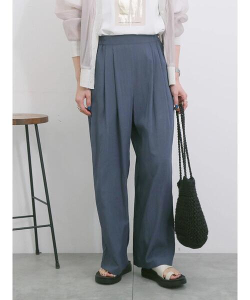 Samansa Mos2 blue（サマンサモスモスブルー）の「【接触冷感】タックワイドパンツ（その他パンツ・レディース・ライトベージュ/ブラック/ネイビー/ピンク・F）」の16枚目の写真