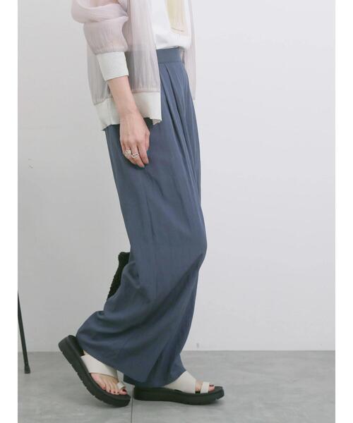 Samansa Mos2 blue（サマンサモスモスブルー）の「【接触冷感】タックワイドパンツ（その他パンツ・レディース・ライトベージュ/ブラック/ネイビー/ピンク・F）」の19枚目の写真