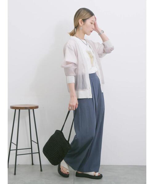 Samansa Mos2 blue（サマンサモスモスブルー）の「【接触冷感】タックワイドパンツ（その他パンツ・レディース・ライトベージュ/ブラック/ネイビー/ピンク・F）」の20枚目の写真