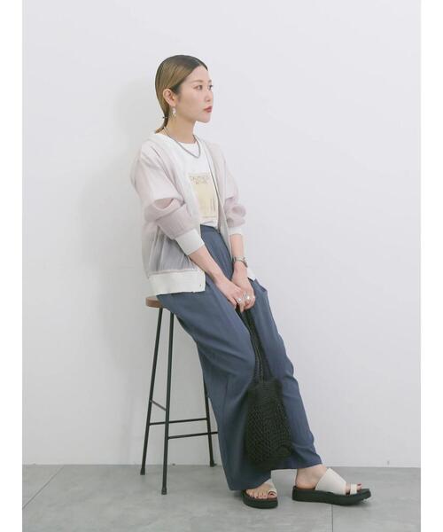 Samansa Mos2 blue（サマンサモスモスブルー）の「【接触冷感】タックワイドパンツ（その他パンツ・レディース・ライトベージュ/ブラック/ネイビー/ピンク・F）」の22枚目の写真