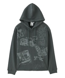 X-girl(GbNXK[)COLLAGE GRAPHIC HOODED TOP(p[J[)