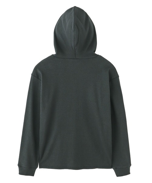 X-girl（エックスガール）の「COLLAGE GRAPHIC HOODED TOP（パーカー・レディース・オリーブ/チャコール・S/M）」の3枚目の写真