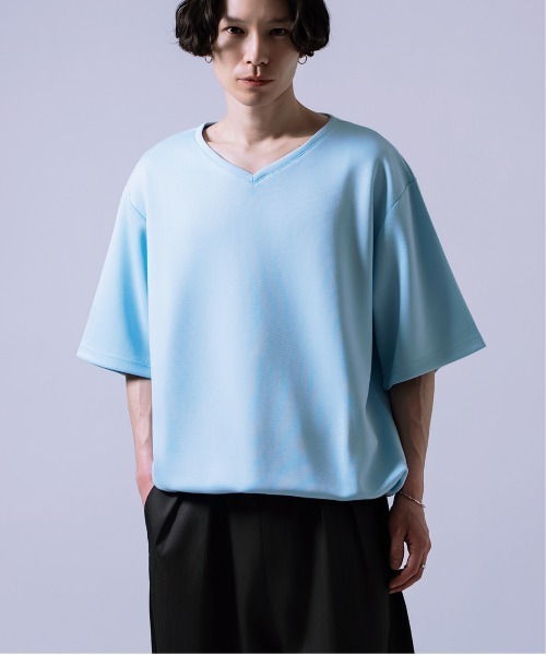 Crownor(クラウノアー)の「ドローコード Vネック 半袖Tシャツ(Tシャツ/カットソー・メンズ・ホワイト/チャコール/ブラック/ブルー/ネイビー・SMALL/MEDIUM/LARGE)」の11枚目の写真