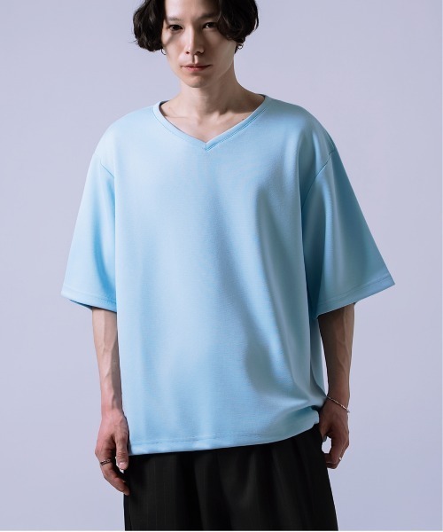 Crownor(クラウノアー)の「ドローコード Vネック 半袖Tシャツ(Tシャツ/カットソー・メンズ・ホワイト/チャコール/ブラック/ブルー/ネイビー・SMALL/MEDIUM/LARGE)」の14枚目の写真