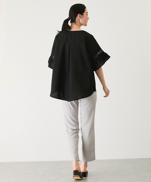 Jayro（ジャイロ）の「袖レースブラウス（シャツ/ブラウス・レディース・ブラック/グレー/ブルー/ネイビー/イエロー/ホワイト/グリーン・FREE）」の13枚目の写真